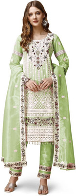 pdf creation Embroidered Kurta, Trouser/Pant & Dupatta Set