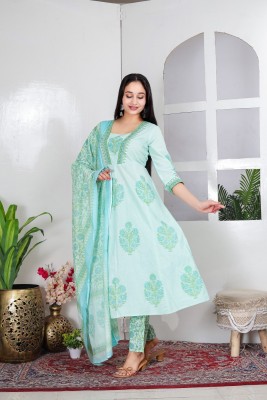 Mystic Moda Printed Kurta, Salwar & Dupatta Set