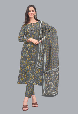 SHREE JEENMATA COLLECTION Printed Kurta, Churidar & Dupatta Set