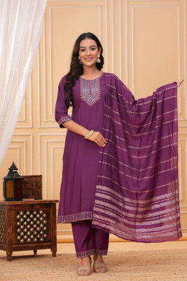 HEARTLOOM Embellished Kurta, Trouser/Pant & Dupatta Set