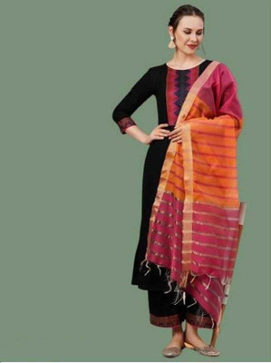 CreationRajvi Self Design, Embroidered Kurta, Palazzo & Dupatta Set