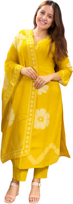 Jatsy Floral Print Kurta, Palazzo & Dupatta Set