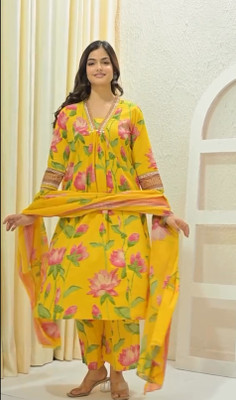 ANAYA & SHANAYA GARMENTS Printed Anarkali Kurta, Bottom & Dupatta Set