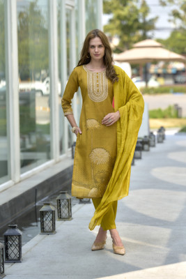 Shree Laxminarayan export Embroidered, Printed Kurta, Trouser/Pant & Dupatta Set