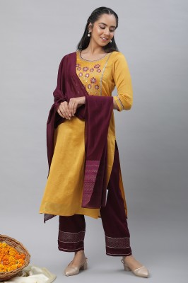 Aurelia Embroidered Kurta, Palazzo & Dupatta Set