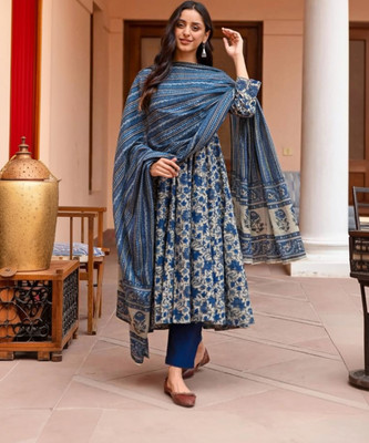 BHADRIYAA Printed Kurta, Trouser/Pant & Dupatta Set