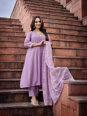 Royal Export Solid Kurta, Trouser/Pant & Dupatta Set
