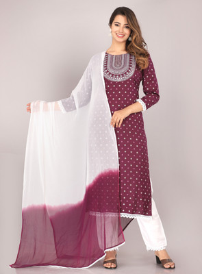 tushar handicrafts Embroidered Kurta, Dhoti Pant & Dupatta Set