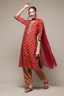 BIBA Printed Kurta, Trouser/Pant & Dupatta Set