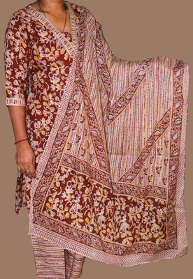 Bhoomiyan Floral Print Kurta, Salwar & Dupatta Set