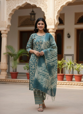 AVS Printed Kurta, Trouser/Pant & Dupatta Set