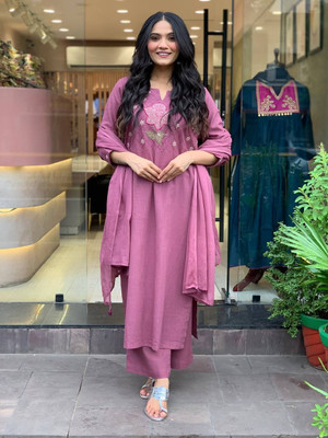 KOTRONS Embroidered Kurta, Trouser/Pant & Dupatta Set