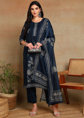 Sangria Printed Kurta, Trouser/Pant & Dupatta Set