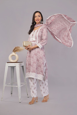 Eelika Printed Kurta, Trouser/Pant & Dupatta Set