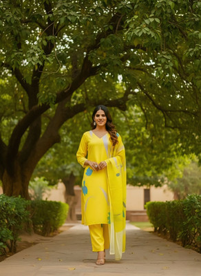 Sheeba Creation Solid Kurta, Salwar & Dupatta Set