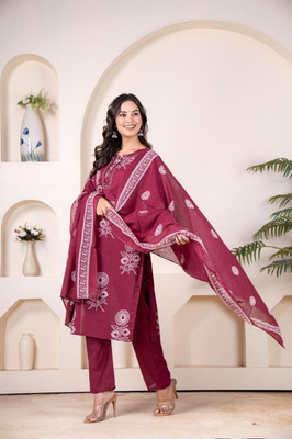 DARVIKAA COLLECTION Printed Kurta, Trouser/Pant & Dupatta Set