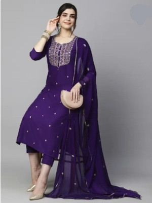 ABEERCREATIONS Embroidered Kurta, Trouser/Pant & Dupatta Set