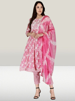 Aditi Tex Fab Floral Print Kurta, Trouser/Pant & Dupatta Set