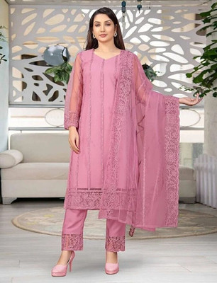 LifeSky Embroidered Kurta, Salwar & Dupatta Set