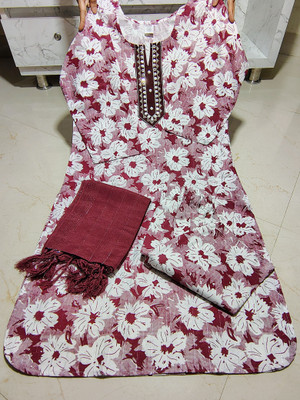 MTA Enterprises Printed Kurta, Trouser/Pant & Dupatta Set