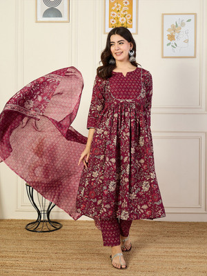 PRAVIK Self Design Kurta, Trouser/Pant & Dupatta Set