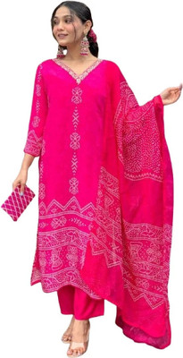 Gilori Embroidered Kurta, Salwar & Dupatta Set