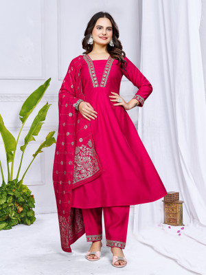 HBJ FASHION Embroidered Kurta, Trouser/Pant & Dupatta Set
