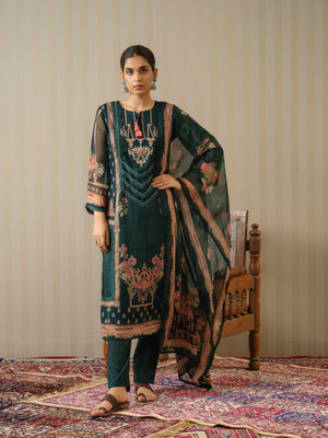 D W APPARELS Floral Print Kurta, Trouser/Pant & Dupatta Set