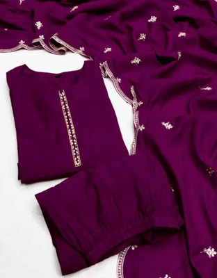 Clothes Shop Solid Kurta, Salwar & Dupatta Set