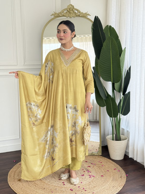 Krisio Embroidered Kurta, Trouser/Pant & Dupatta Set