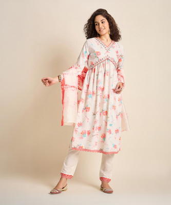 SheWill Embroidered Kurta, Trouser/Pant & Dupatta Set