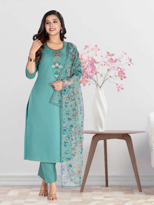 MANJARA Embroidered Kurta, Salwar & Dupatta Set