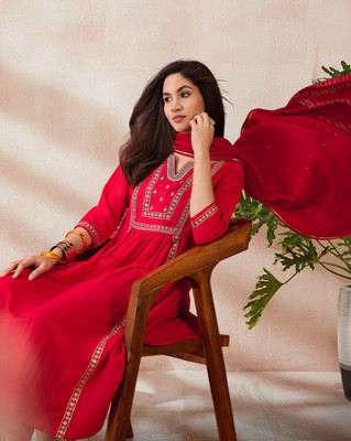 Tasrika Embroidered Kurta, Trouser/Pant & Dupatta Set