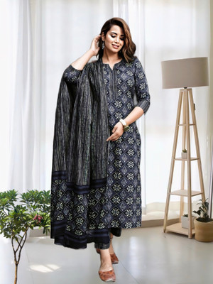 ElegantEcho Printed Kurta, Trouser/Pant & Dupatta Set
