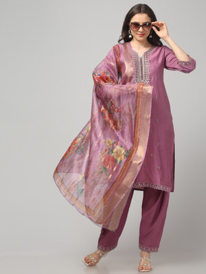 OMASU FASHION Embroidered, Embellished Kurta, Salwar & Dupatta Set