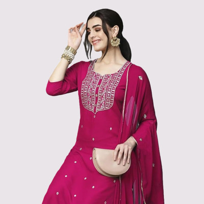 ShreeVastra Embroidered Kurta, Trouser/Pant & Dupatta Set