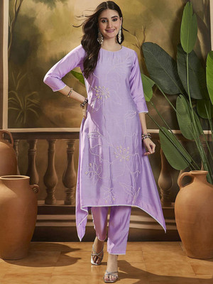 Sangria Embroidered Kurta, Trouser/Pant & Dupatta Set