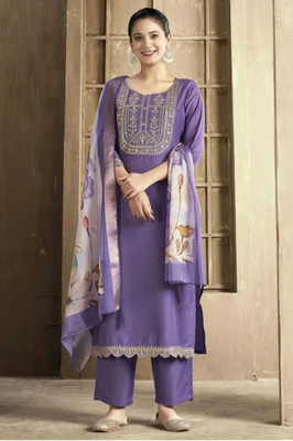 HKBDFAB Embroidered Kurta, Salwar & Dupatta Set