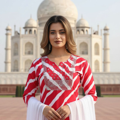 Sita Ramam Fashion Embroidered Kurta, Salwar & Dupatta Set