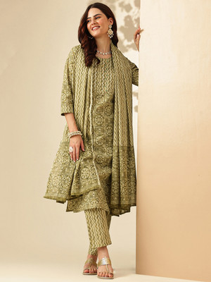 Jaipur Kurti Embroidered Kurta, Trouser/Pant & Dupatta Set