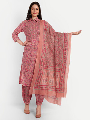 hustle bustle Self Design Kurta, Patiala & Dupatta Set