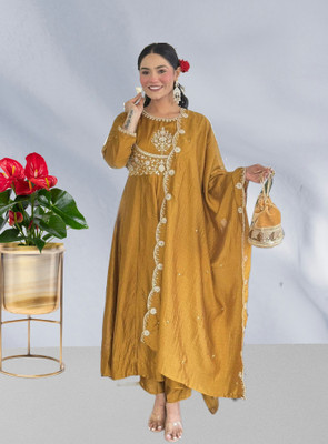 KHANJAN FASHION Embroidered Kurta, Trouser/Pant & Dupatta Set