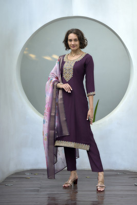 Fadland Embroidered Kurta, Trouser/Pant & Dupatta Set