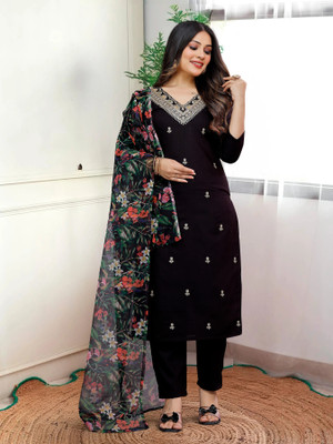 ZIBLON Embroidered Kurta, Trouser/Pant & Dupatta Set