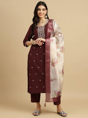 krinjalcreation Embroidered Kurta, Trouser/Pant & Dupatta Set