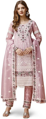 pdf creation Embroidered Kurta, Trouser/Pant & Dupatta Set