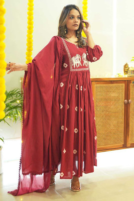 HOUSE OF COMMON Embroidered Kurta, Trouser/Pant & Dupatta Set