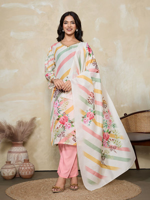Trend Mahal Printed Kurta, Salwar & Dupatta Set