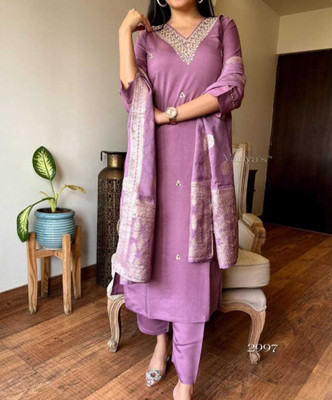 MAA SHAKTI ENTERPRISE Embroidered Kurta, Trouser/Pant & Dupatta Set