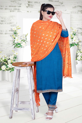 SABRANG MIX & MATCH Embroidered Kurta, Trouser/Pant & Dupatta Set